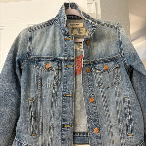 Lucky Brand Heart "💔" Breaker Legend Distressed Jean Jacket - XS - Picture 3 of 8